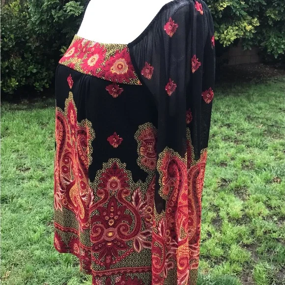 ❌SOLD! ❌ Paisley Long Sleeve Hippie Style Top - Picture 7 of 8